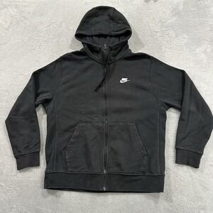 Nike Full Zip Hoodie Sweatshirt Men Large Black Baggy Experience Team Member